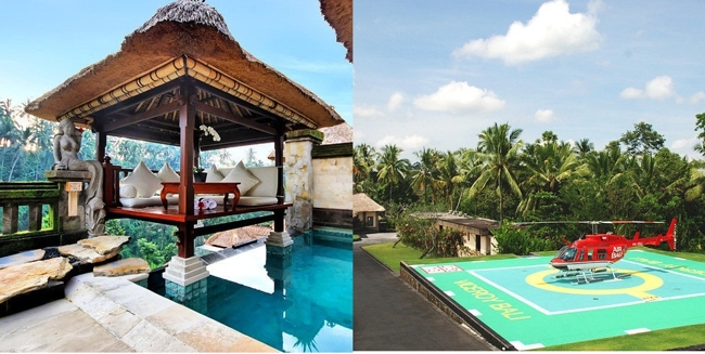 Tại sao bạn không thử đến khách sạn Viceroy ở Bali, Indonesia? Viceroy nằm trên núi, với tiện nghi sang trọng và có hẳn chỗ đáp cho máy bay trực thăng.