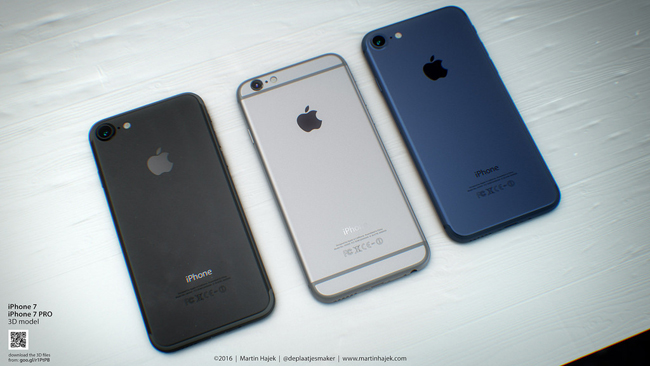 iPhone 7 sẽ có thêm màu xanh dương với tên gọi &#34;Deep Blue&#34;, và màu đen