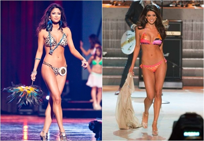 Nicole Johnson khoe thân hình bốc lửa và săn chắc trong phần thi bikini tại Hoa hậu California 2010.