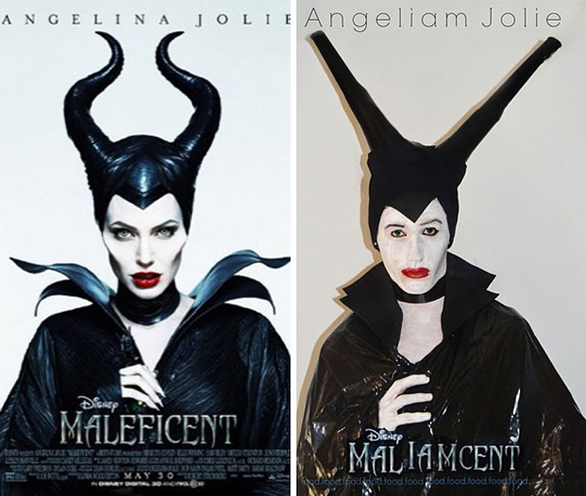 Hóa thân Angelina Jolie trong phim &#34;Maleficent&#34;.