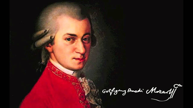 4. Thiên tài soạn nhạc người Đức, Wolfgang Amadeus Mozart &#40;1756-1791&#41;. Ông bắt đầu chơi nhạc từ năm 3 tuổi và sáng tác bản nhạc đầu tiên vào dịp sinh nhật 5 tuổi của mình. 6 tuổi, ông có chuyến lưu diễn vòng quanh châu Âu trong suốt 3 năm rưỡi với cha và chị gái ruột.