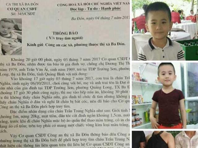 SỐC: Tìm thấy thi thể cháu bé mất tích bí ẩn ở Quảng Bình