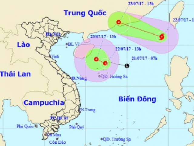 Bão và áp thấp nhiệt đới cùng xuất hiện trên Biển Đông