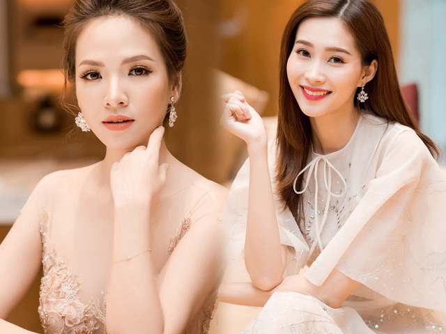 ”Vợ Phan Hải” mặc váy nude đẹp át hai nàng hoa hậu Việt