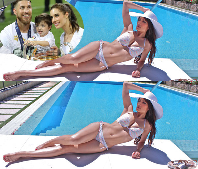 4.&nbsp;Pilar Rubio: Vợ siêu sao sân cỏ&nbsp;Sergio Ramos &#40;đội&nbsp;Real Madrid&#41; sở hữu thân hình khêu gợi chẳng hề kém cạnh người mẫu.&nbsp;