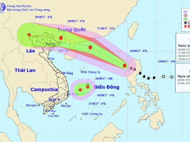 Bão số 7 và áp thấp nhiệt đới cùng lúc hoành hành trên Biển Đông