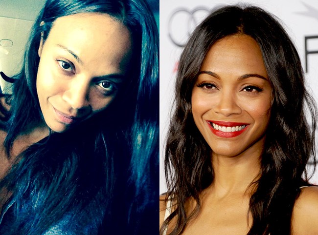 Không thể phủ nhận người đẹp&nbsp;Zoe Saldana rất &#34;ăn son phấn&#34;. Chỉ cần tút tát một ít mỹ nữ đã trở nên xinh đẹp hơn rất nhiều.&nbsp;