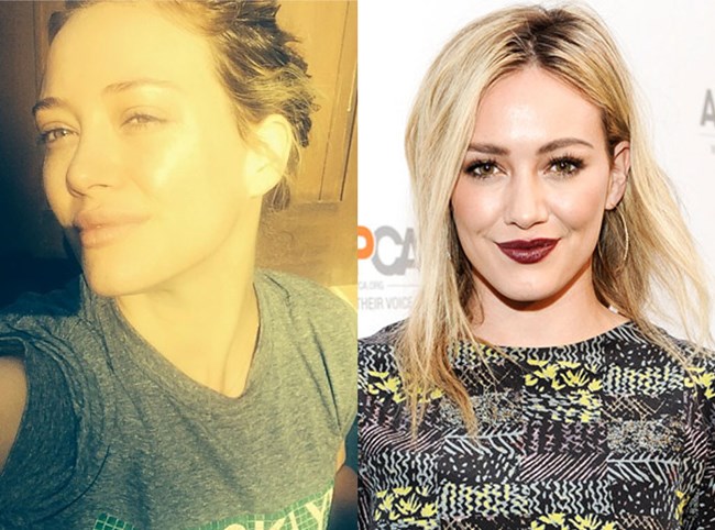 Hilary Duff thường xuyên khoe ảnh mặt mộc dù bị cho kém xinh.&nbsp;