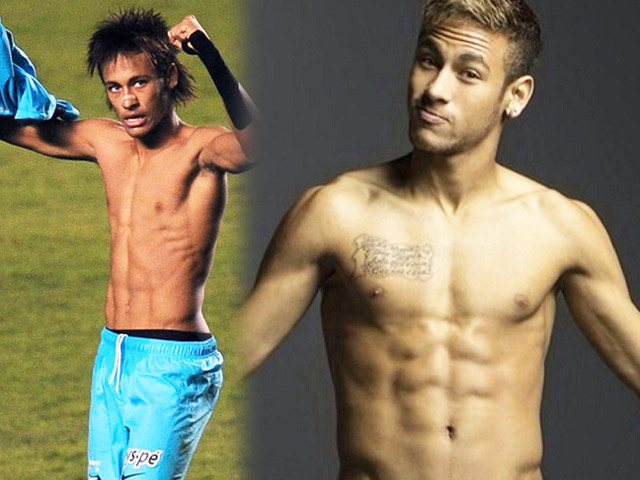 Neymar: Từ gầy trơ xương sườn tới mỹ nam cường tráng