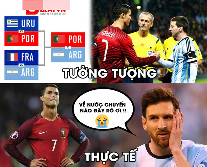 Dân mạng thi nhau chế ảnh Messi và Ronaldo “dắt tay nhau” rời World Cup - 3