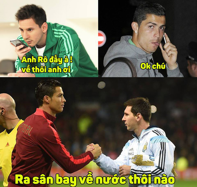 Dân mạng thi nhau chế ảnh Messi và Ronaldo “dắt tay nhau” rời World Cup - 2