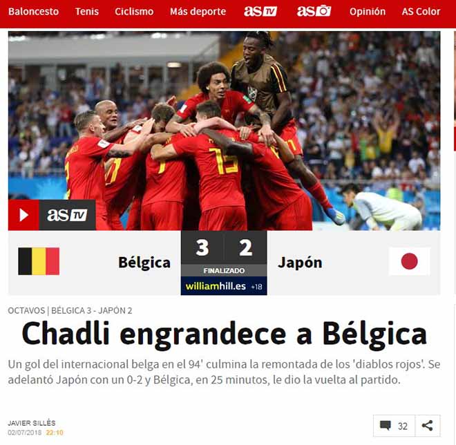Kịch chiến World Cup Nhật Bản - Bỉ: Châu Âu choáng váng, khen “Samurai” thượng võ - 1