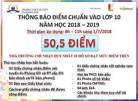 Trường Tạ Quang Bửu nói gì khi điểm chuẩn vào lớp 10 thay đổi như “sàn chứng khoán&#34;? - 2