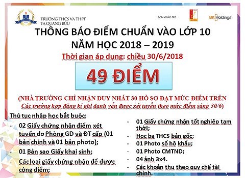 Trường Tạ Quang Bửu nói gì khi điểm chuẩn vào lớp 10 thay đổi như “sàn chứng khoán&#34;? - 1