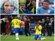 Bóng đá - Ấn tượng World Cup 7/7: Neymar &quot;quỳ gối&quot; Lukaku, rừng fan Brazil khóc hận