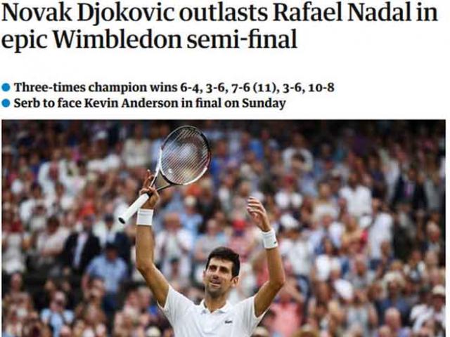 Kinh điển Nadal – Djokovic: Báo chí thế giới “khóc” cho Rafa, tung hô Nole