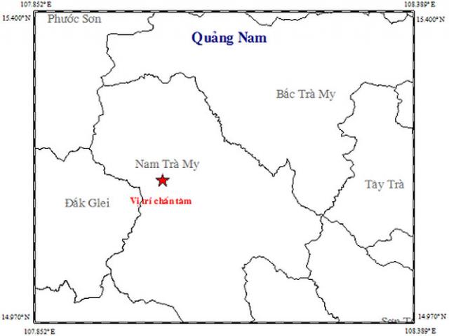 4 trận động đất liên tiếp xảy ra ở Quảng Nam