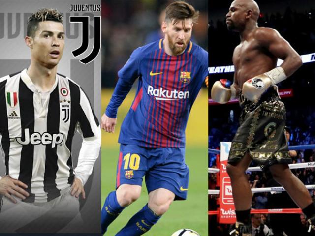 Ronaldo 1 cú ”nháy chuột” có 17 tỷ đồng: ”Đè bẹp” Messi và Mayweather