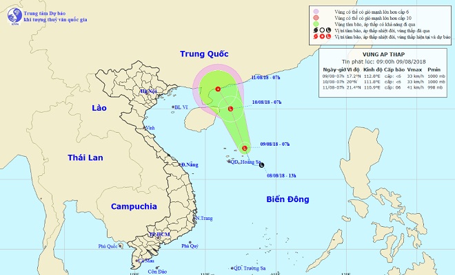 Vùng áp thấp đang mạnh lên, quần đảo Hoàng Sa mưa gió điên cuồng - 1