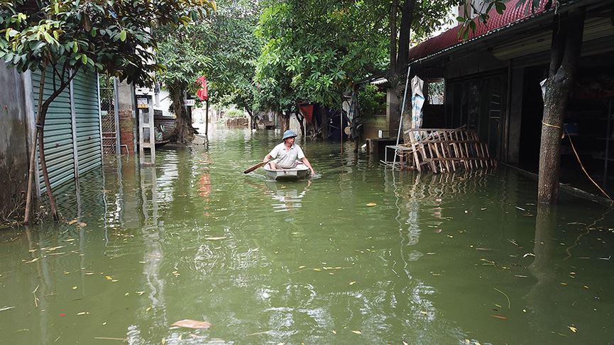 Toàn cảnh vùng trũng ngập huyện Chương Mỹ nhìn từ trên cao - 11