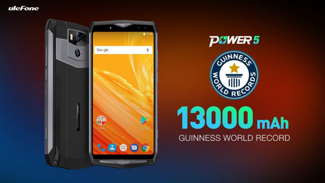 Ulefone Power 5 tự tin đăng ký nhận kỷ lục Guinness “smartphone pin khủng 13.000mAh” - 1