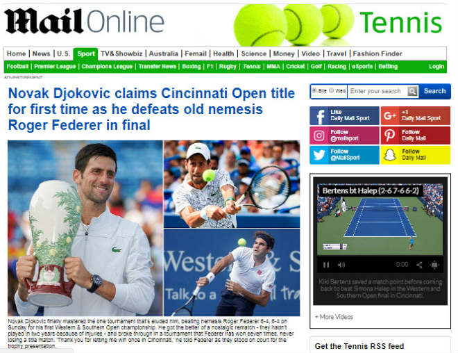 Djokovic vô địch Cincinnati: Báo chí nể phục khen Nole quá mạnh so với Federer - 4