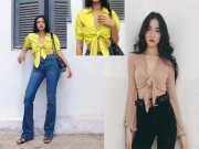 Bí quyết mặc đẹp - Hòa Minzy, Tú Hảo bắt kịp mốt áo croptop thắt nơ