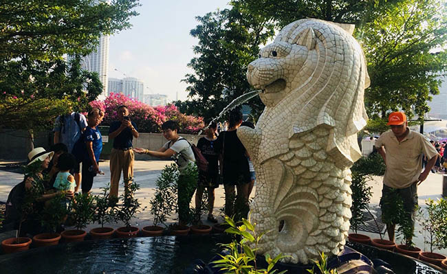 Tới Singapore nhất định phải ghé thăm công viên sư tử biển Merlion Park - 4