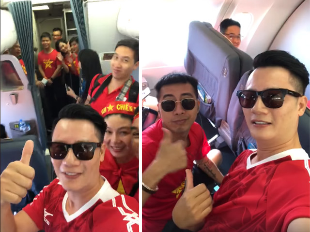 Hoàng Bách cùng &#34;rừng&#34; fan đỏ rực sang Indonesia cổ vũ U23 VN - 1