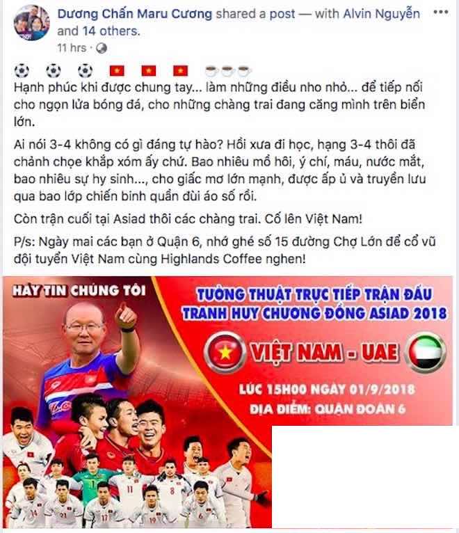 Facebook hừng hực &#34;sức nóng&#34; trước trận U23 Việt Nam tranh HCĐ tại ASIAD 18 - 8