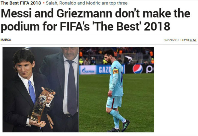 &#34;The Best&#34; hạ bệ Messi: Báo chí sốc nặng, ám chỉ FIFA thiên vị Ronaldo - 3