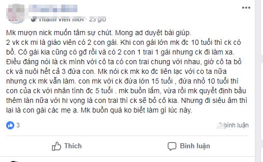 Chồng ngoại tình, vợ quyết định bầu lần 3 với hy vọng níu kéo hôn nhân đổ vỡ - 1