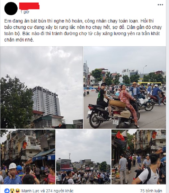 Nóng: Động đất ở Hà Nội, nhà cao tầng rung lắc mạnh - 1