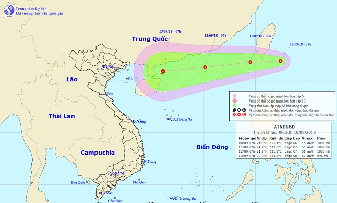 Siêu bão MANGKHUT cùng áp thấp nhiệt đới đang hướng vào Biển Đông - 1