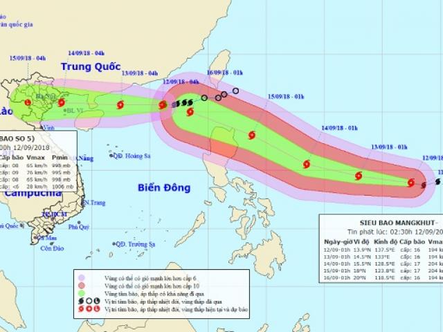 Dự báo mới nhất về siêu bão MANGKHUT và bão số 5