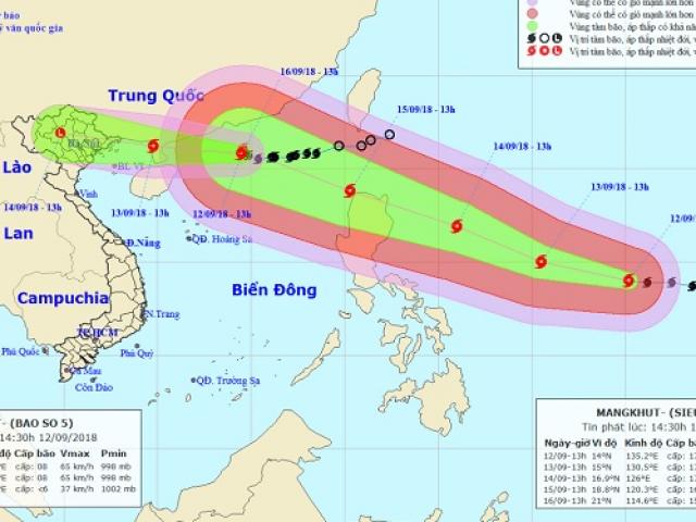 Siêu bão MANGKHUT mạnh lên cấp 17, ban hành công điện khẩn