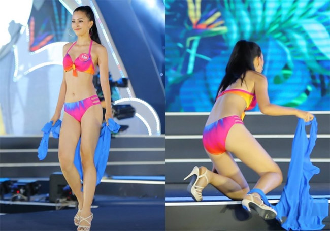 Trong quá trình thi, Tiểu Vy từng vấp ngã trong phần thi bikini tại vòng ngoài, tuy nhiên trong chung kết cô đã rút kinh nghiệm và trình diễn rất tự tin.