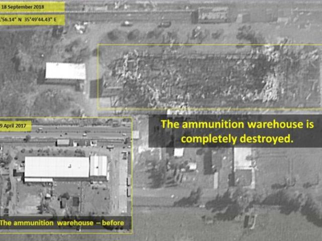 Ảnh: Sức mạnh, độ chính xác của Không quân Israel khi không kích Syria