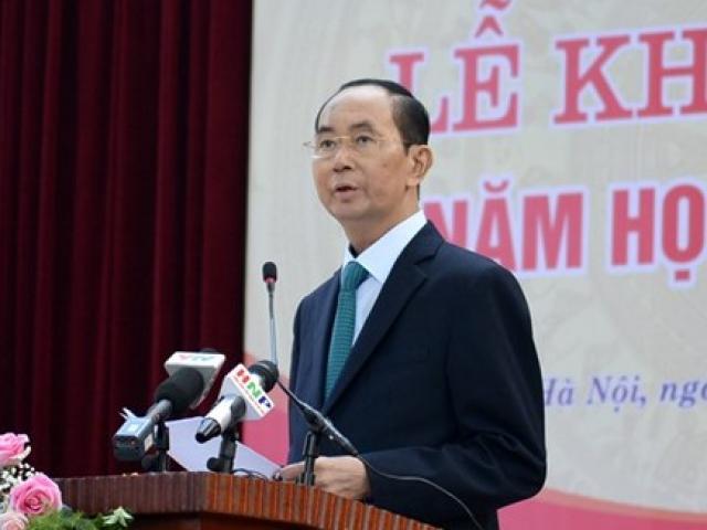 Ngôi trường lần cuối Chủ tịch nước Trần Đại Quang đánh trống khai giảng