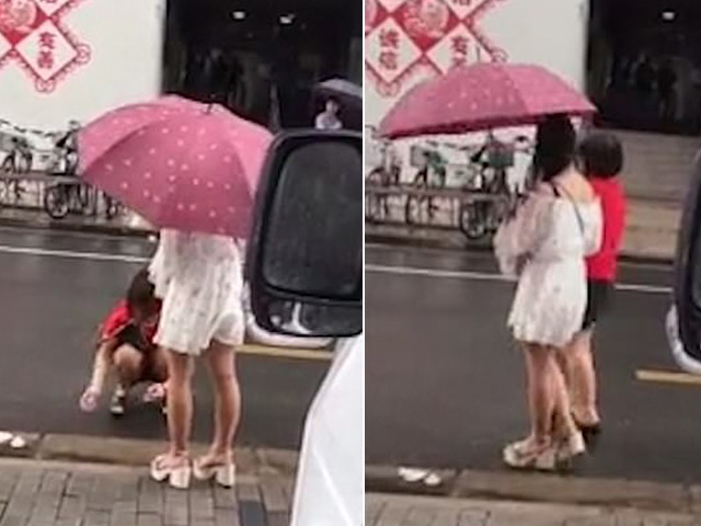 Cô gái bắt mẹ lau chân cho mình trên phố gây phẫn nộ - 1