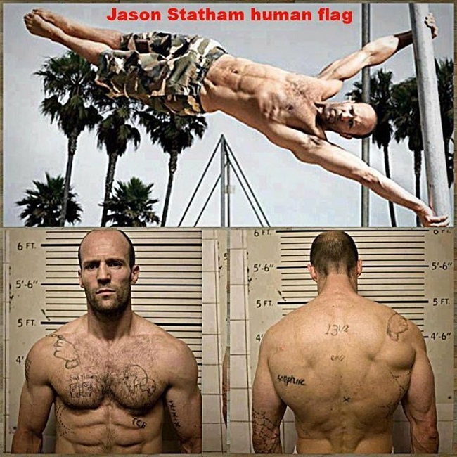 Sở hữu cơ thể săn chắc, nổi múi cơ là động lực giúp Jason Statham cố gắng tập luyện.&nbsp;