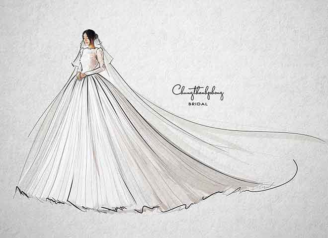 Váy cưới lụa phi trơn phong cách Hàn quốc,cổ điển sang trọng