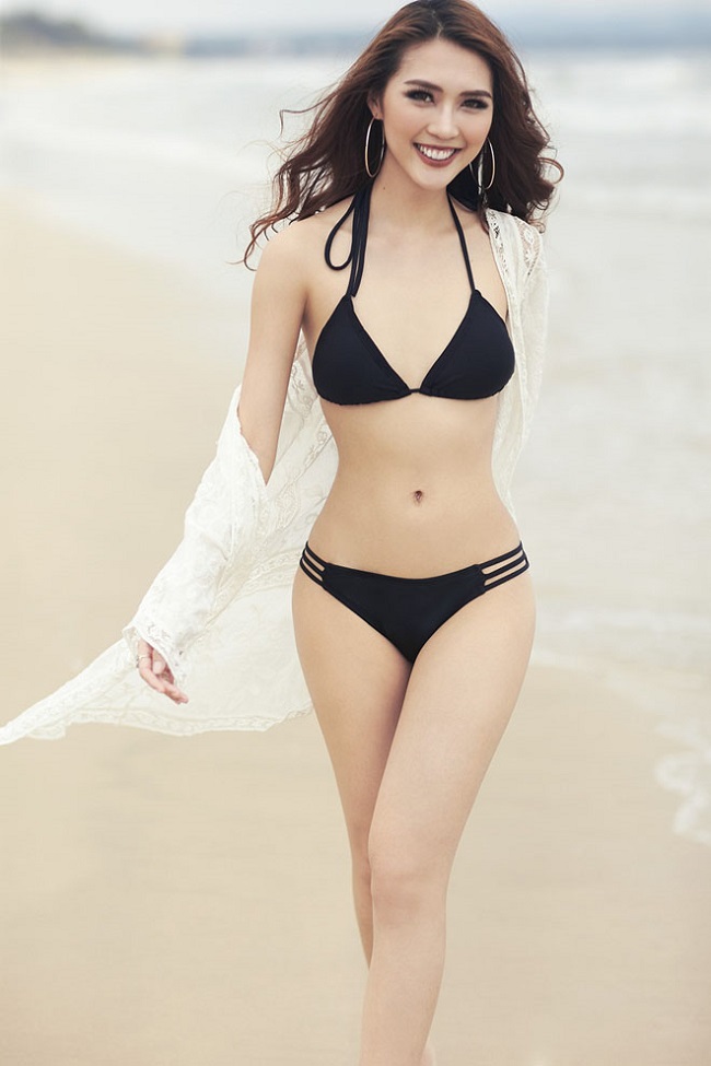 Tường Linh cũng từng gây chú ý khi đạt số đo vòng eo 54cm khi đi thi Miss Intercontinental 2017. Cô bật mí bí quyết nằm ở việc ăn uống và tập luyện. 