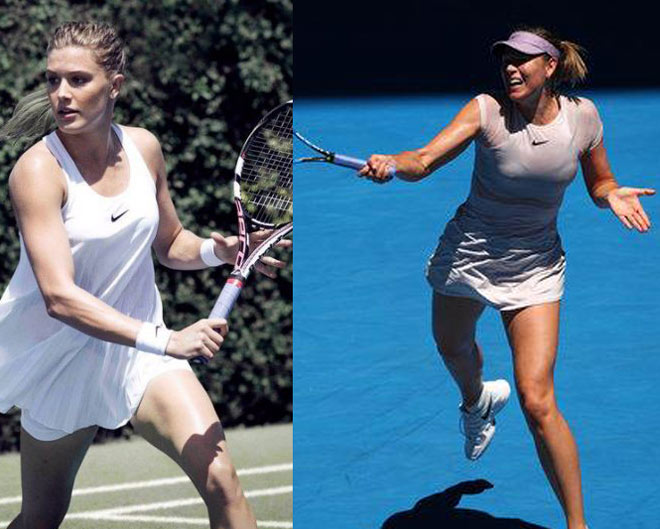 Mỹ nhân tennis: Bouchard &#34;không quần&#34; táo bạo, Sharapova cực &#34;an toàn&#34; - 3