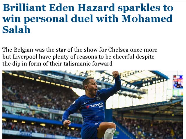 Chelsea hòa Liverpool: Hazard “đẳng cấp khác” vượt trội Salah