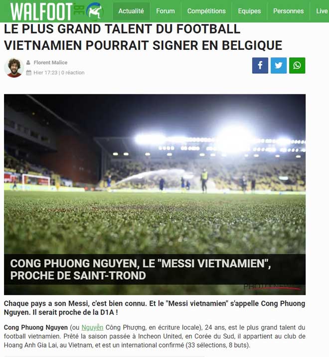 Công Phượng đi châu Âu gây sốc: Báo Bỉ tán dương &#34;Messi Việt Nam&#34; - 1