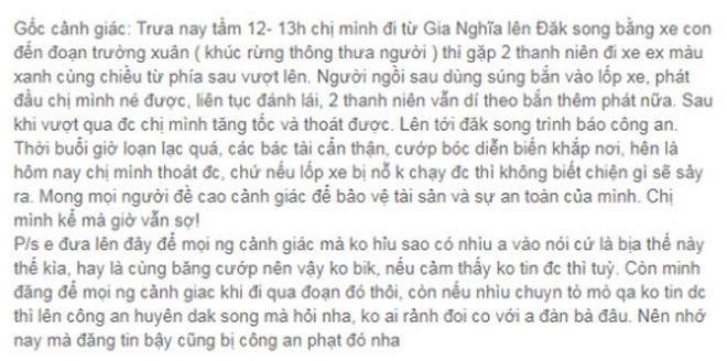 Xác minh thông tin cướp rượt đuổi, bắn vào xe con trên đường Hồ Chí Minh - 2