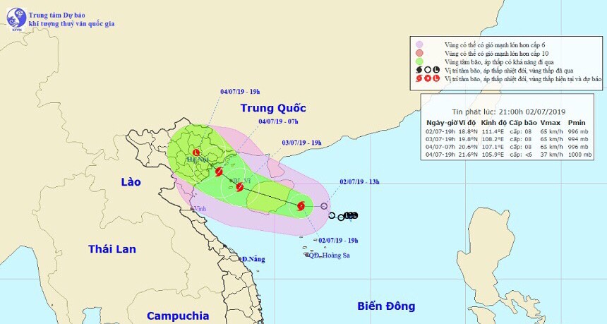 Bão số 2 chính thức hình thành, giật cấp 11 hướng vào Quảng Ninh-Hải Phòng - 1