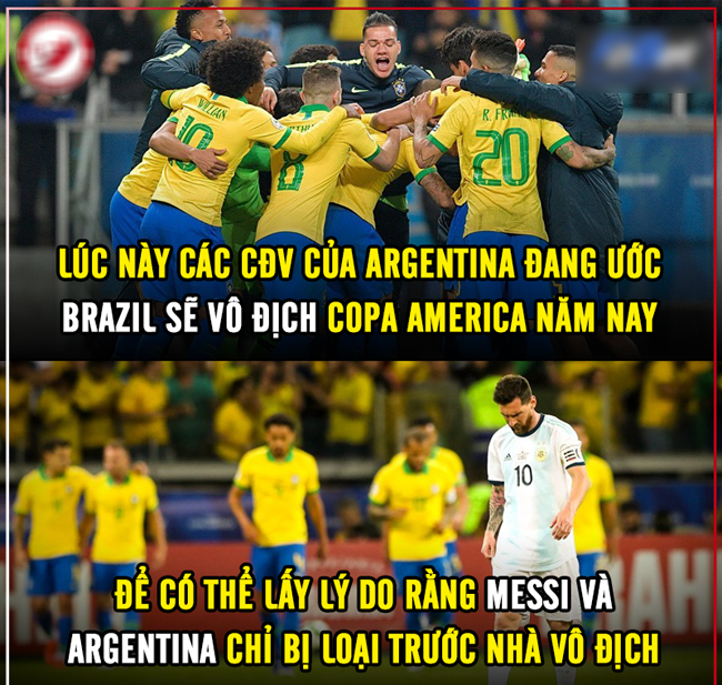 Nếu Brazil vô địch thì Argentina chỉ bị loại bởi nhà vô địch.