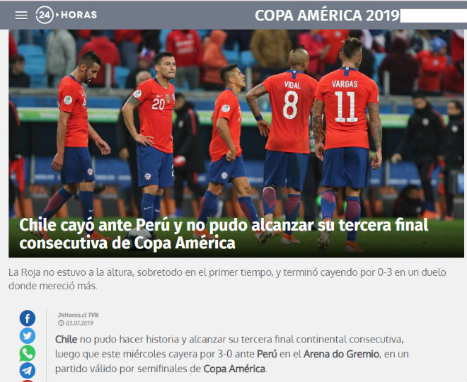 Peru hạ Chile gây sốc Copa America: Báo thế giới lo Brazil ôm hận chung kết - 3